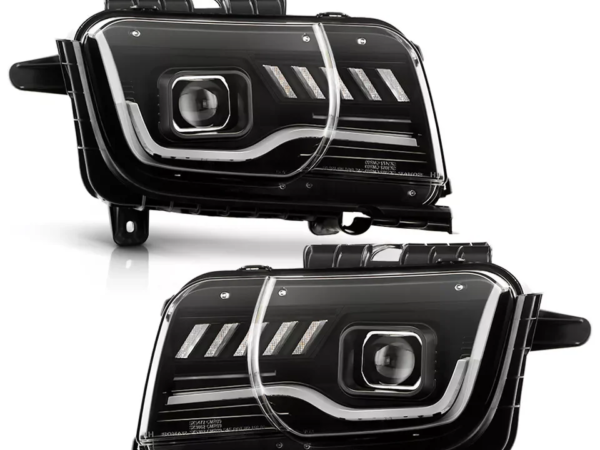 2010-2013 Chevrolet Camaro [Halogen Models] LED DRL Strip + Sequential Switchback Turn Signal Projector Headlights – Black