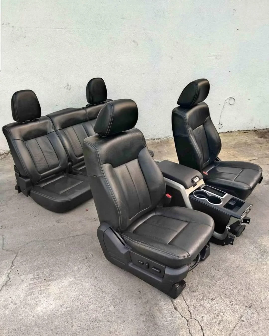 2009-2014 Ford F-150 FX4 Lariat Crew Cab Black Leather Seats for Sale - Image 2