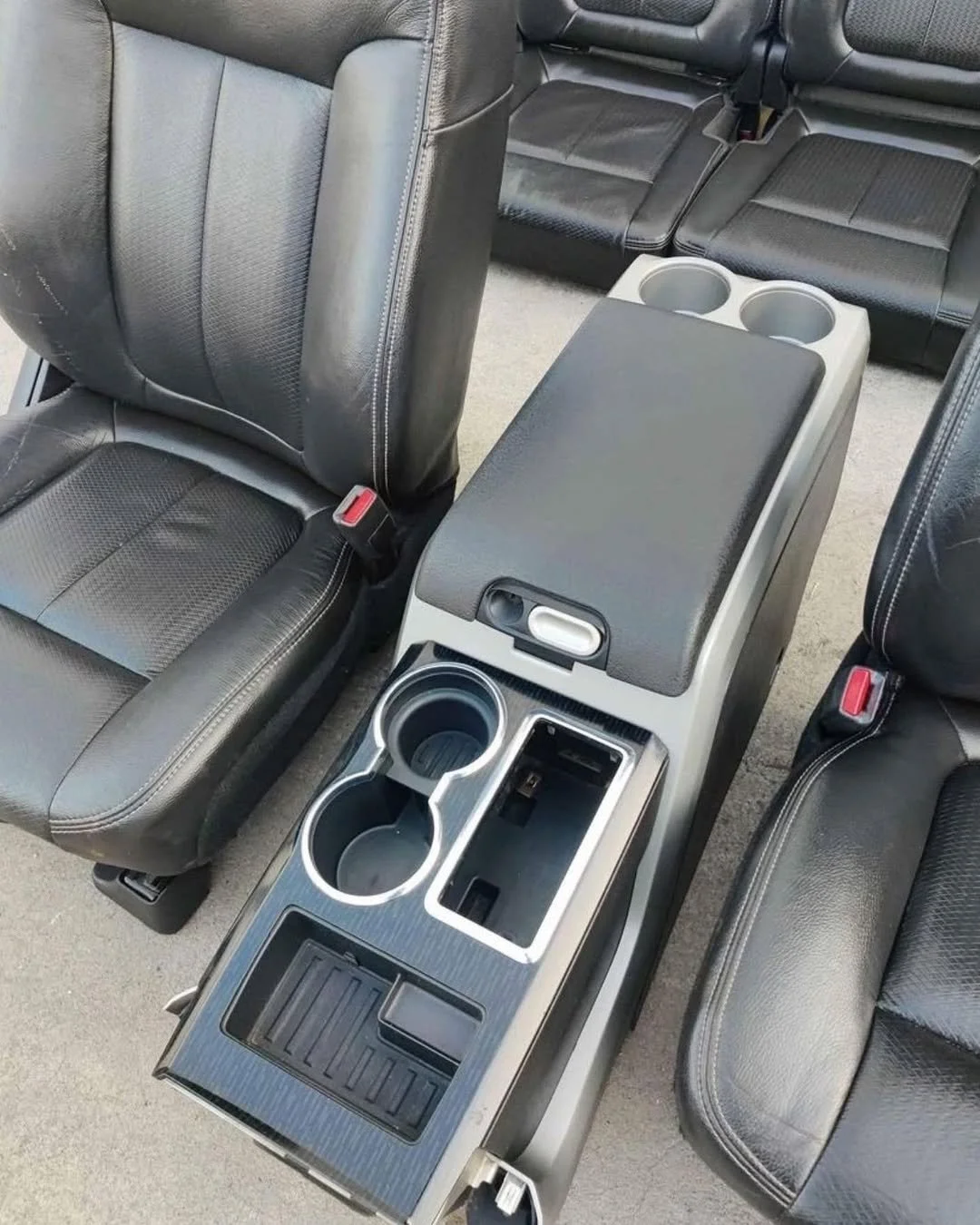 2009-2014 Ford F-150 FX4 Lariat Crew Cab Black Leather Seats for Sale - Image 4