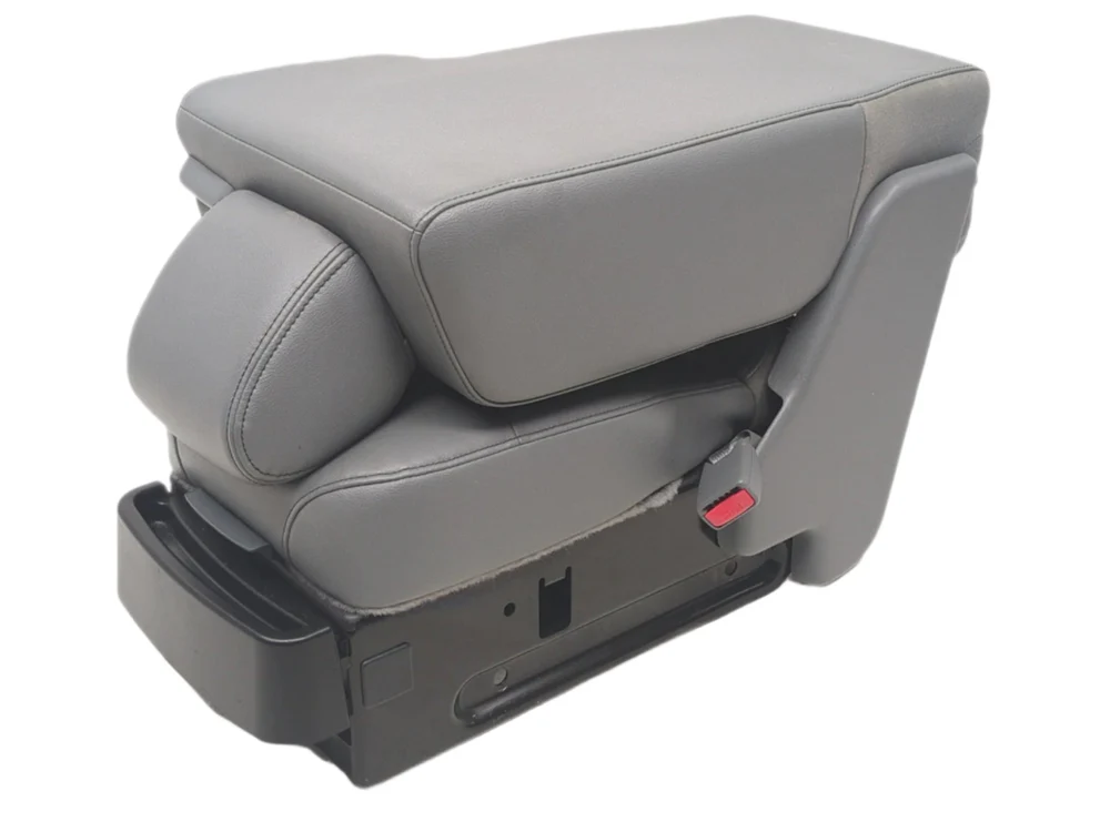 2009 – 2014 Ford F150 Center Jump Seat, 3-Point Seatbelt, Steel Gray Vinyl - Image 5