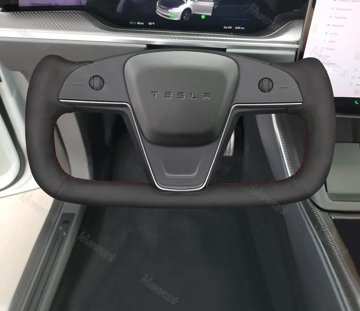 Hand Stitch Car Steering Wheel Cover for Tesla Yoke Model S 2021-2023 / Model X 2021-2023 - Image 3