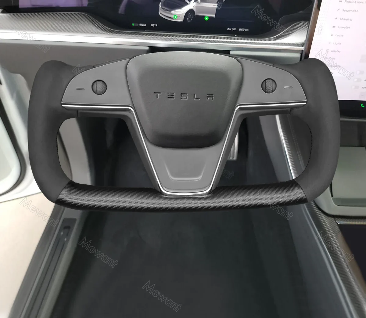 Hand Stitch Car Steering Wheel Cover for Tesla Yoke Model S 2021-2023 / Model X 2021-2023 - Image 4