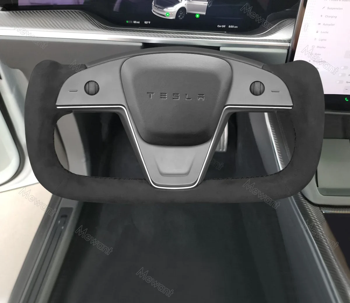 Hand Stitch Car Steering Wheel Cover for Tesla Yoke Model S 2021-2023 / Model X 2021-2023 - Image 5