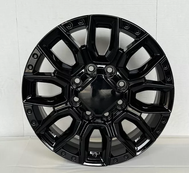 2011-2025 GMC Sierra 2500 Black SLT 20″ 8-180 Wheels 265/60R20 A/T Tires - Image 3