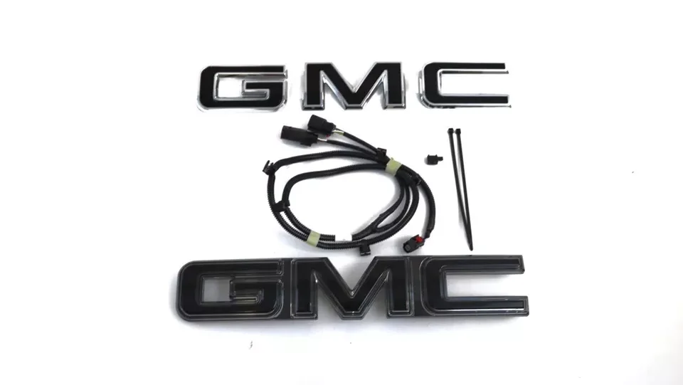 2019-2022 GMC Sierra Illuminated Front Grille Emblem Black OEM - Image 3