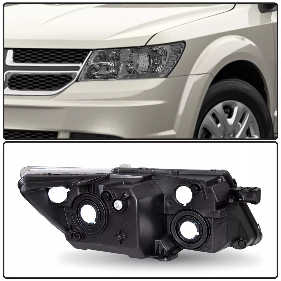 Headlights Assembly for 2009-2018 Dodge Journey | Smoke Lamps Clear Corner Sets | OEM Quality - Image 6